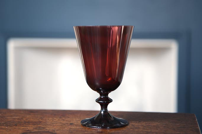 Deep Red Wine Glass