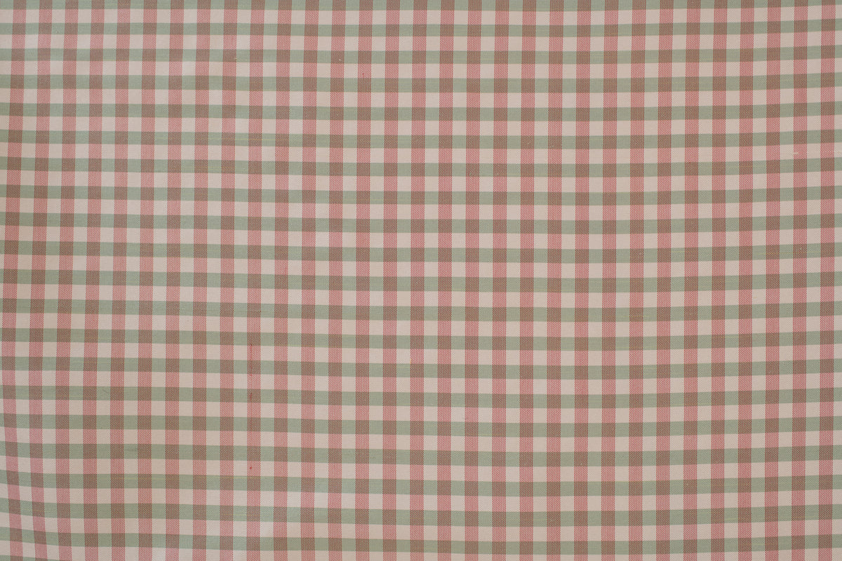 Pink and Mint Checked Silk