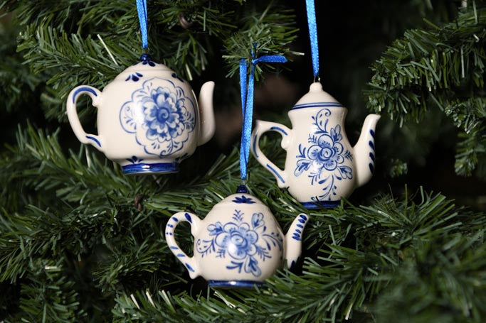 Delft Teapot Ornaments | English Floral