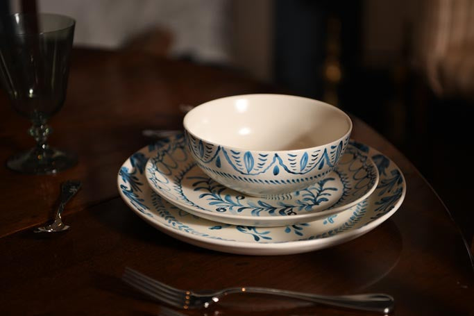 Delft Style 12 Piece Dinner Set | Blue