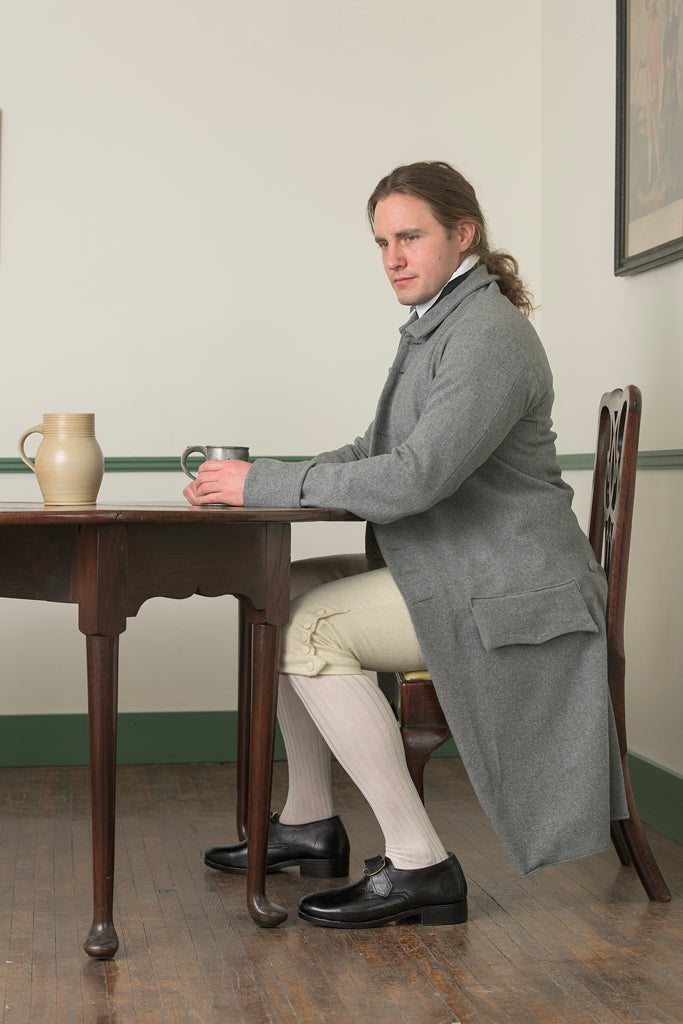 1770's Woolen Frock Coat - Falling Collar | Gray