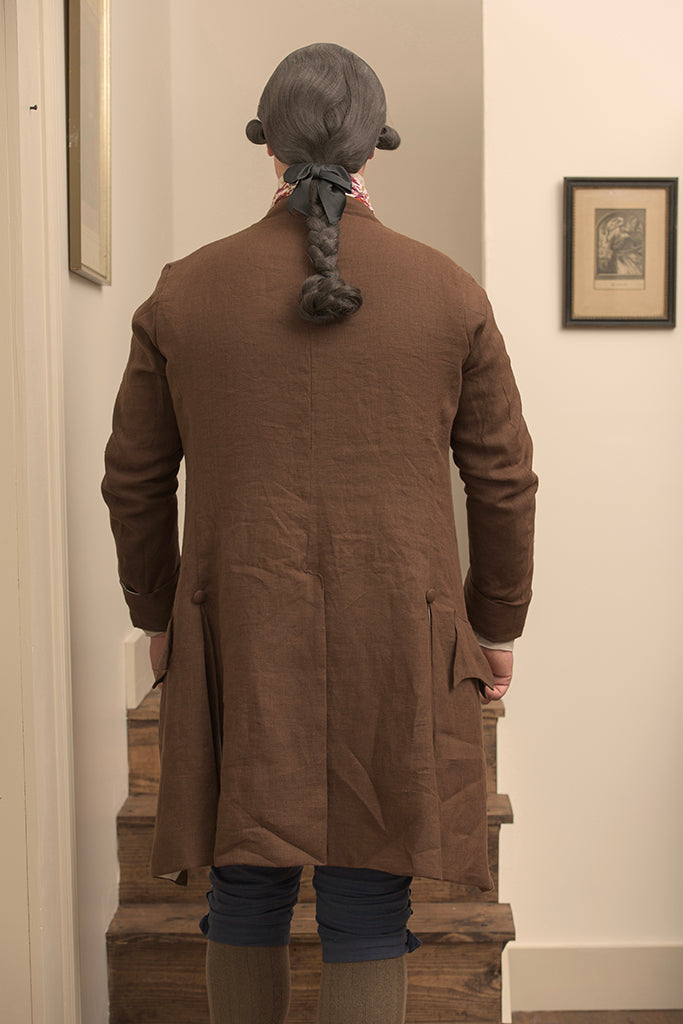 1770 s Linen Frock Coat Short Collar Brown Samson Historical