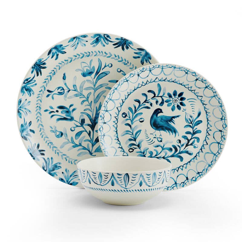 Delft Style 12 Piece Dinner Set | Blue