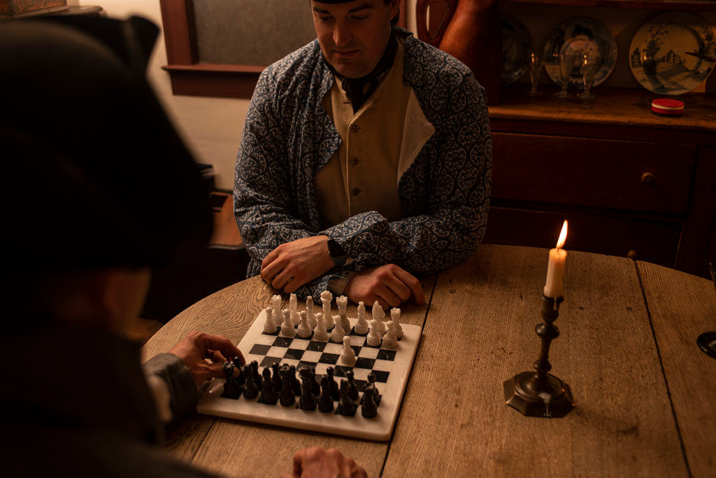 Brown & Tan Marble Chess Set - Samson Historical