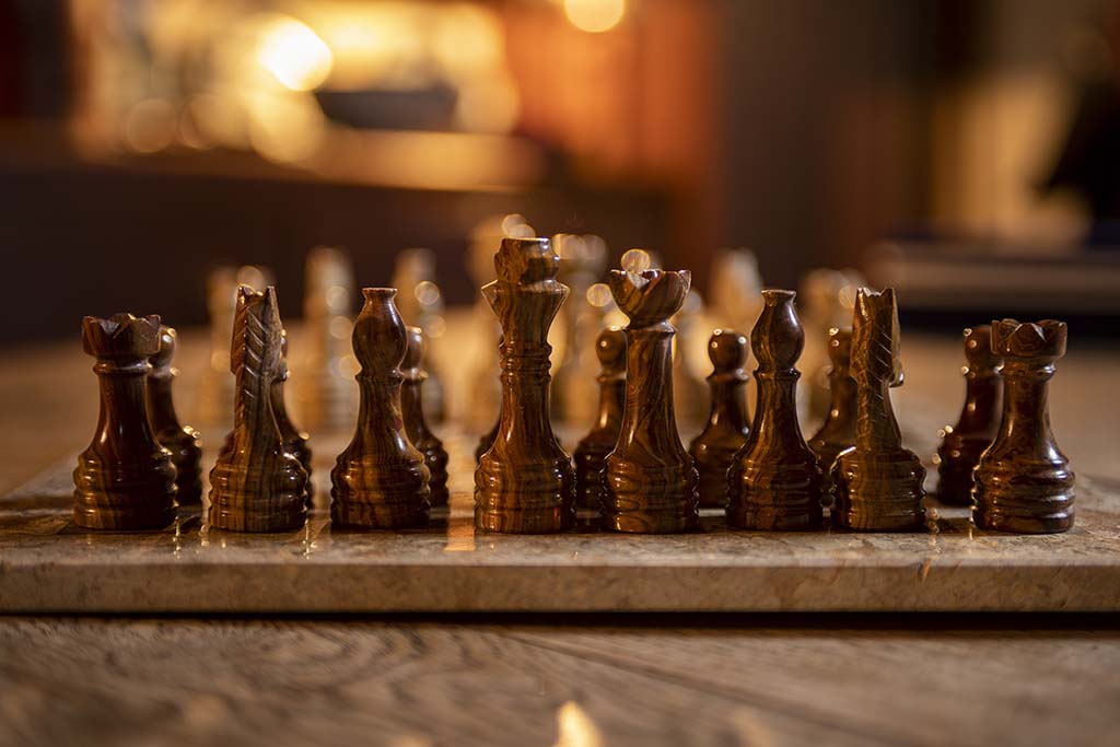 Black & Tan Marble Chess Set - Samson Historical