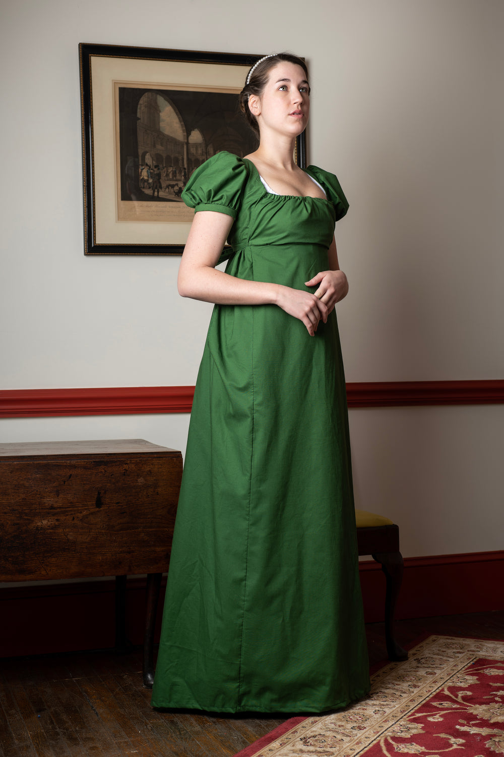 Emerald Green Short Sleeve | Regency Gown - Samson Historical